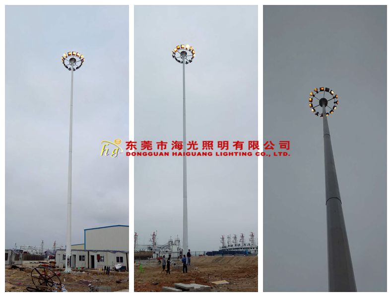 海南省儋州市白马井镇港口码18米高杆灯 8米单臂路灯照明工程