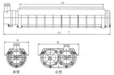 HGYGD-003 T5/T8隔爆型防爆荧光灯(单管/双管)尺寸图