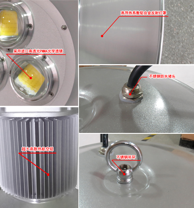 高散热200W大功率LED工矿灯/工厂灯(HGLED-G-005)细节图片