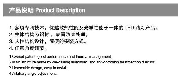 HGLED-LD-029 LED路灯头产品说明