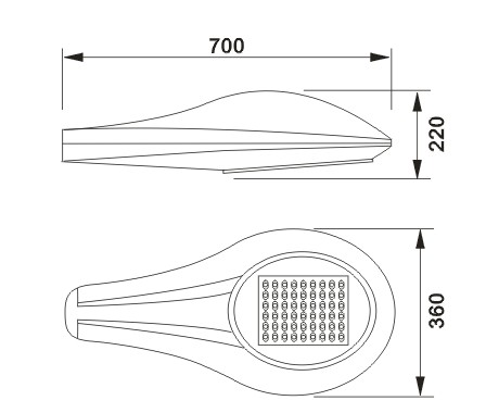 HGLED-LD-040  中华LED路灯头设计尺寸