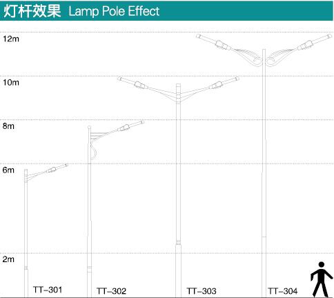 HGLED-LD-053  大功率LED路灯头灯杆效果