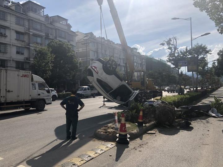 遂昌男子开车途中虫子飞进眼睛 瞬间掀翻路灯 遂昌男子开车途中虫子飞进眼睛 瞬间掀翻路灯