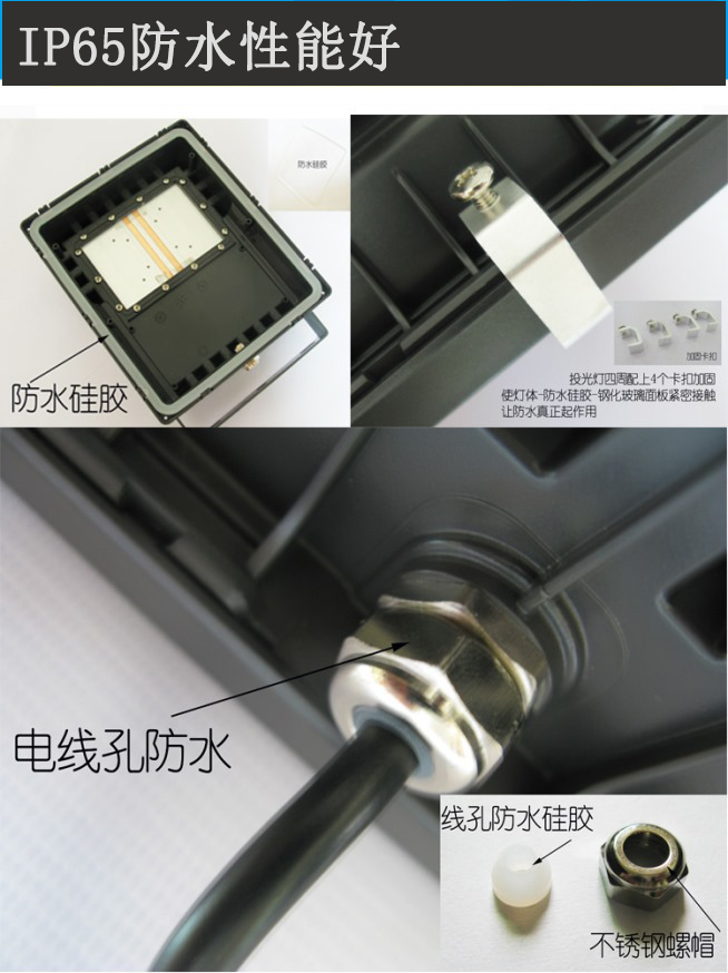 HGLED-F-006 深圳鳍片散热户外广告楼体100WLED泛光灯