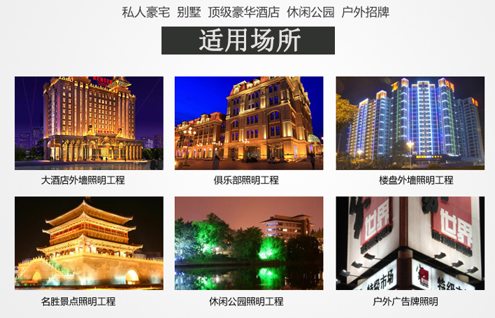 HGLED-F-006 深圳鳍片散热户外广告楼体100WLED泛光灯适用场所